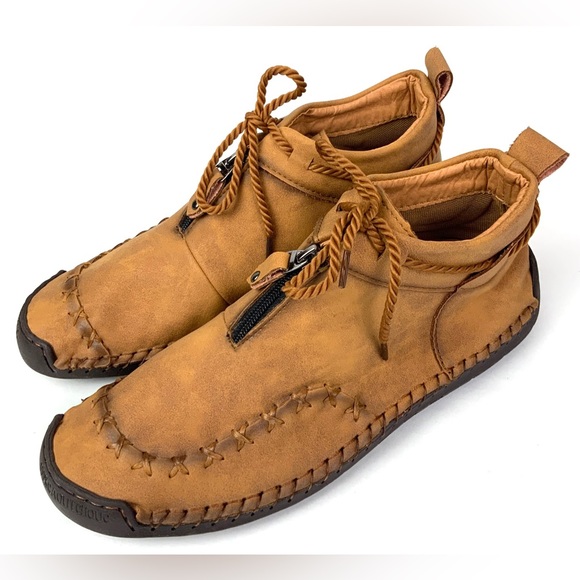 Menico Shoes Menico Mens Size 43 Shoes Moccasins Tan Brown Ankle